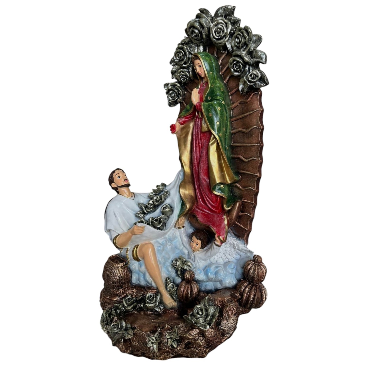 Virgen De Guadalupe Con San Diego 53cm