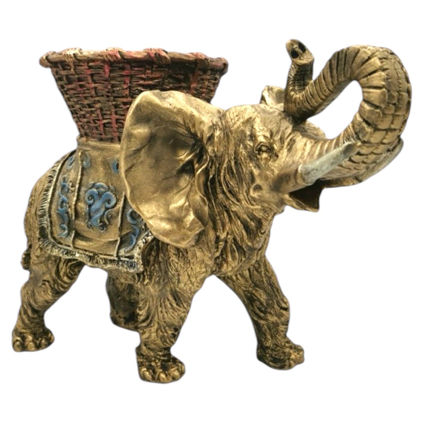 Elefante Hindú Con Canasta 23cm