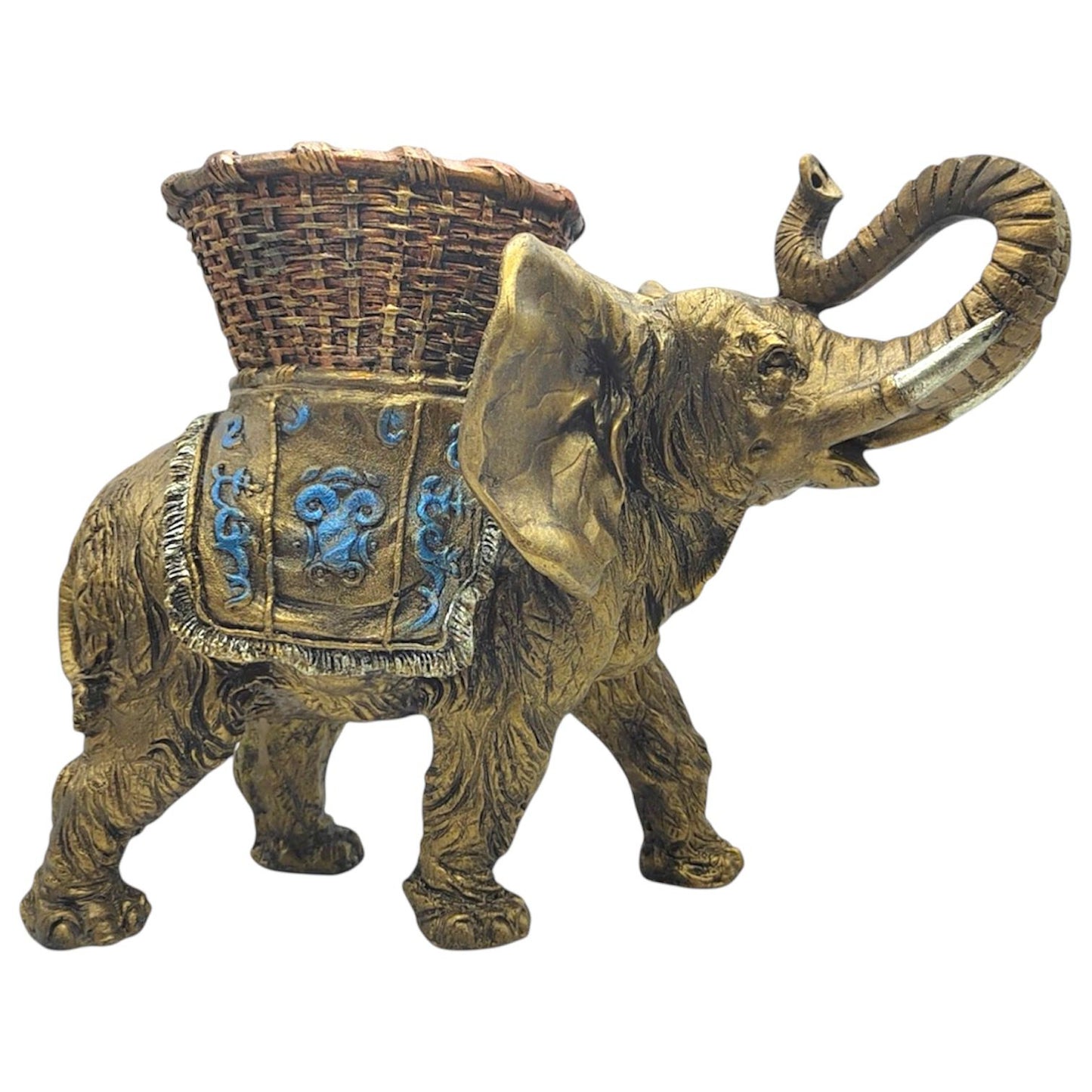 Elefante Hindú Con Canasta 23cm