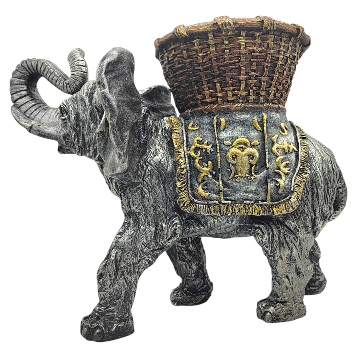 Elefante Hindú Con Canasta 23cm