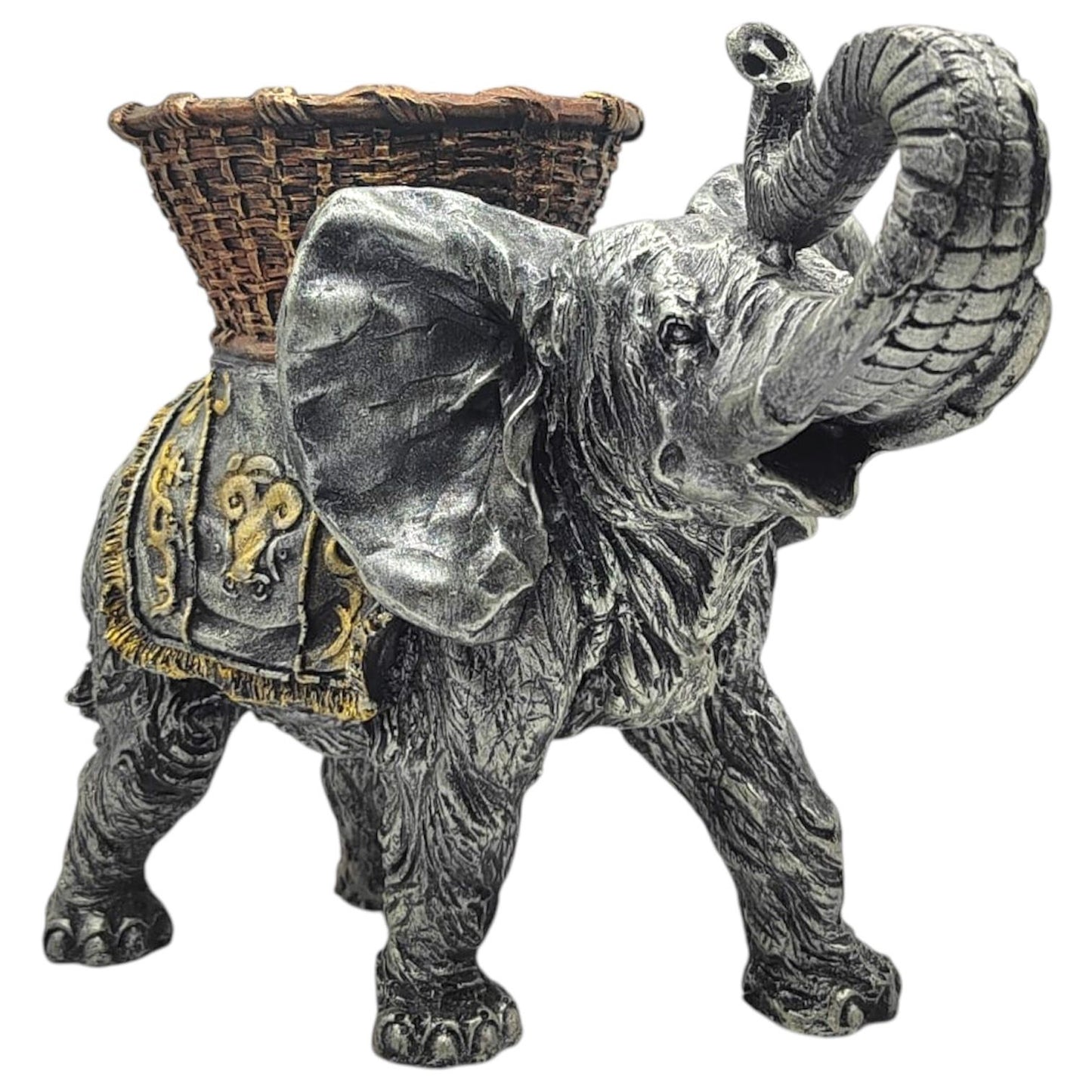 Elefante Hindú Con Canasta 23cm