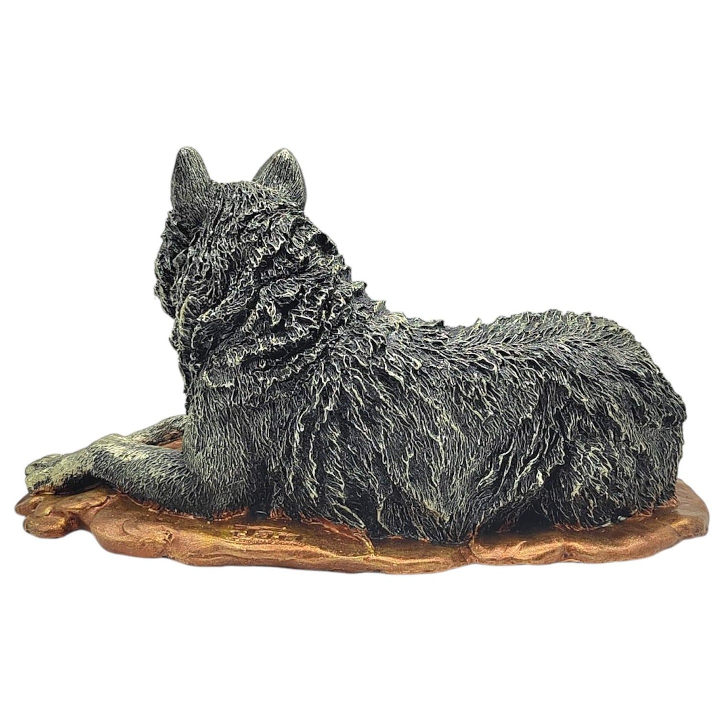 Escultura De Lobo Echado 16cm