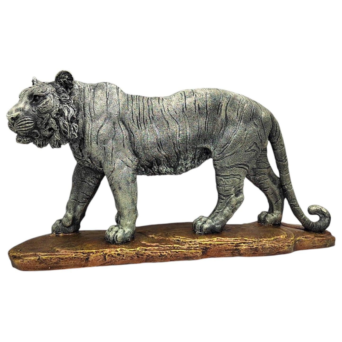 Escultura De Tigre De Pie 26cm