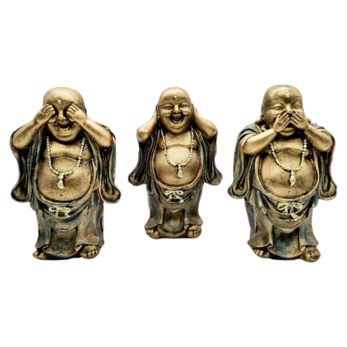 SET OF 3 STANDING WISE BUDDHAS 15CM