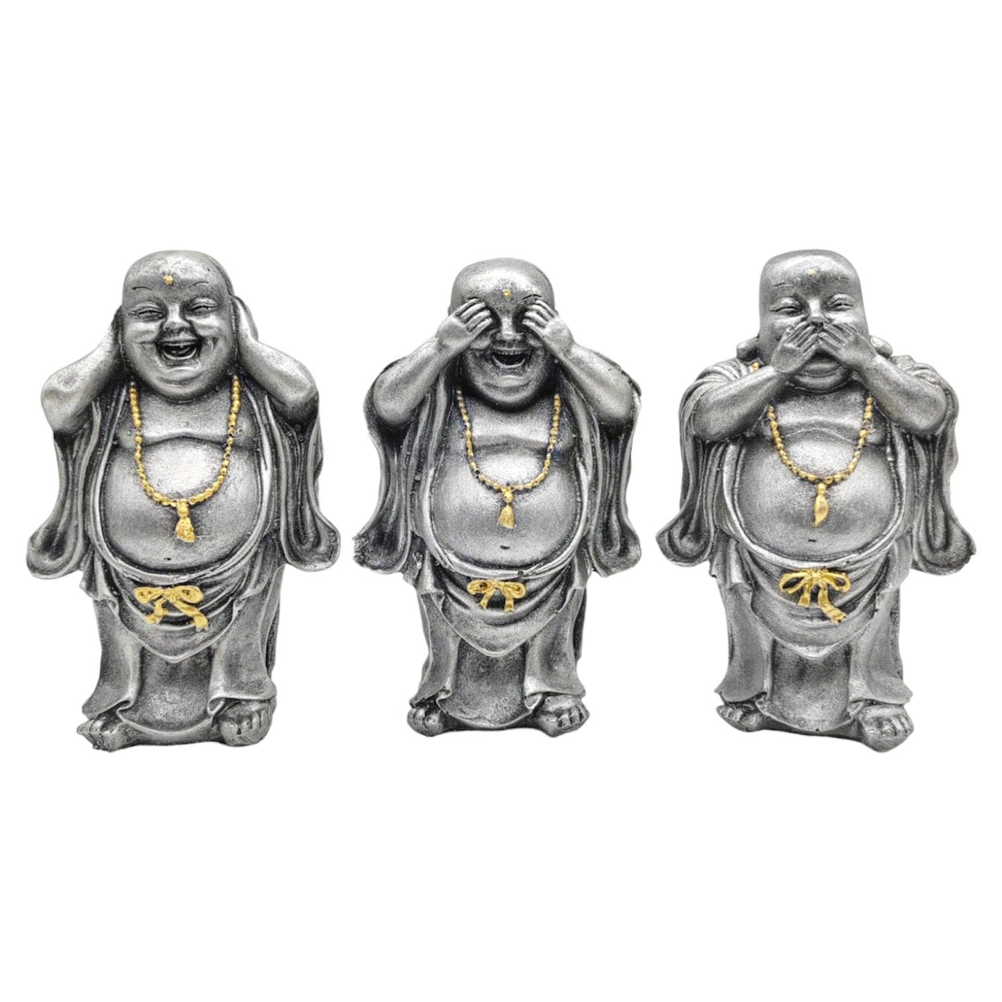 SET OF 3 STANDING WISE BUDDHAS 15CM