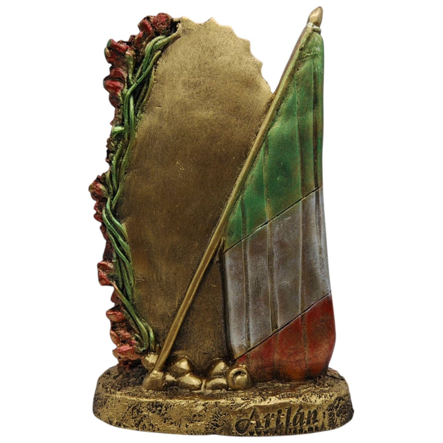 Virgen De Guadalupe Con Bandera De México 21cm