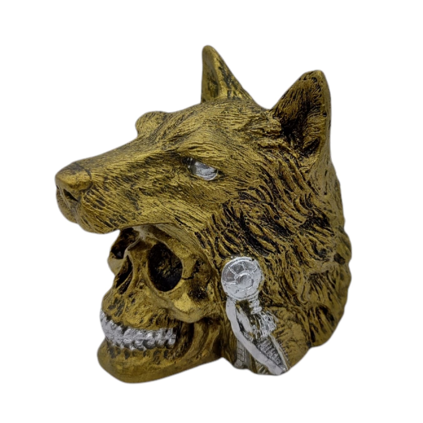 SKULL WITH WOLF TUNE 8CM