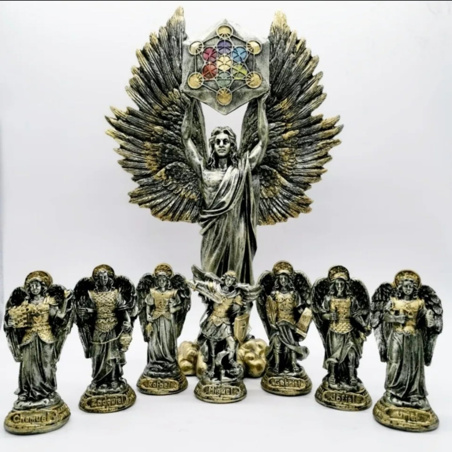PACK METATRON EXTENDED WINGS 35CM AND 7 ARCHANGELS 10CM