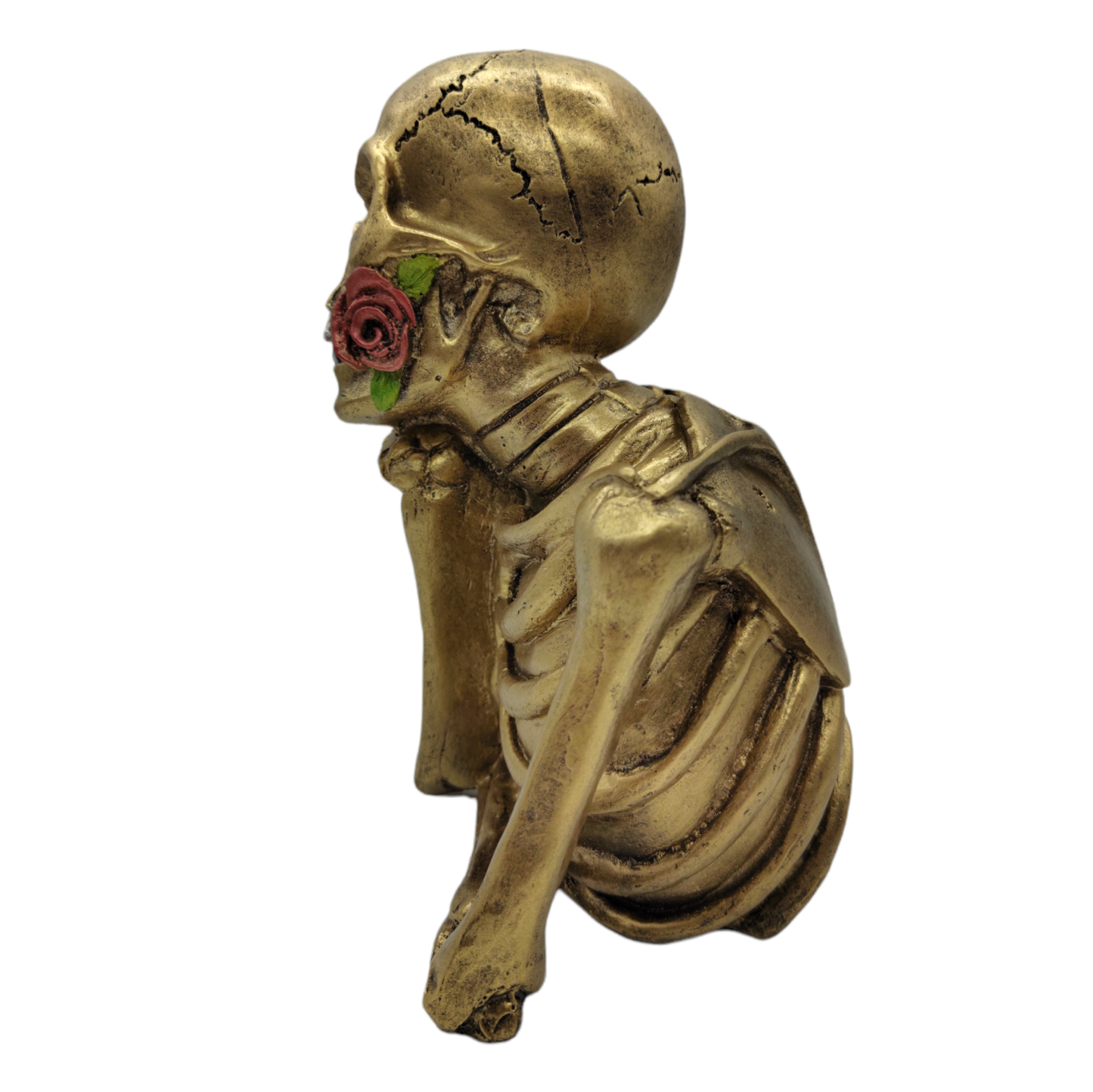 SKULL BUST WITH ROSE 25CM