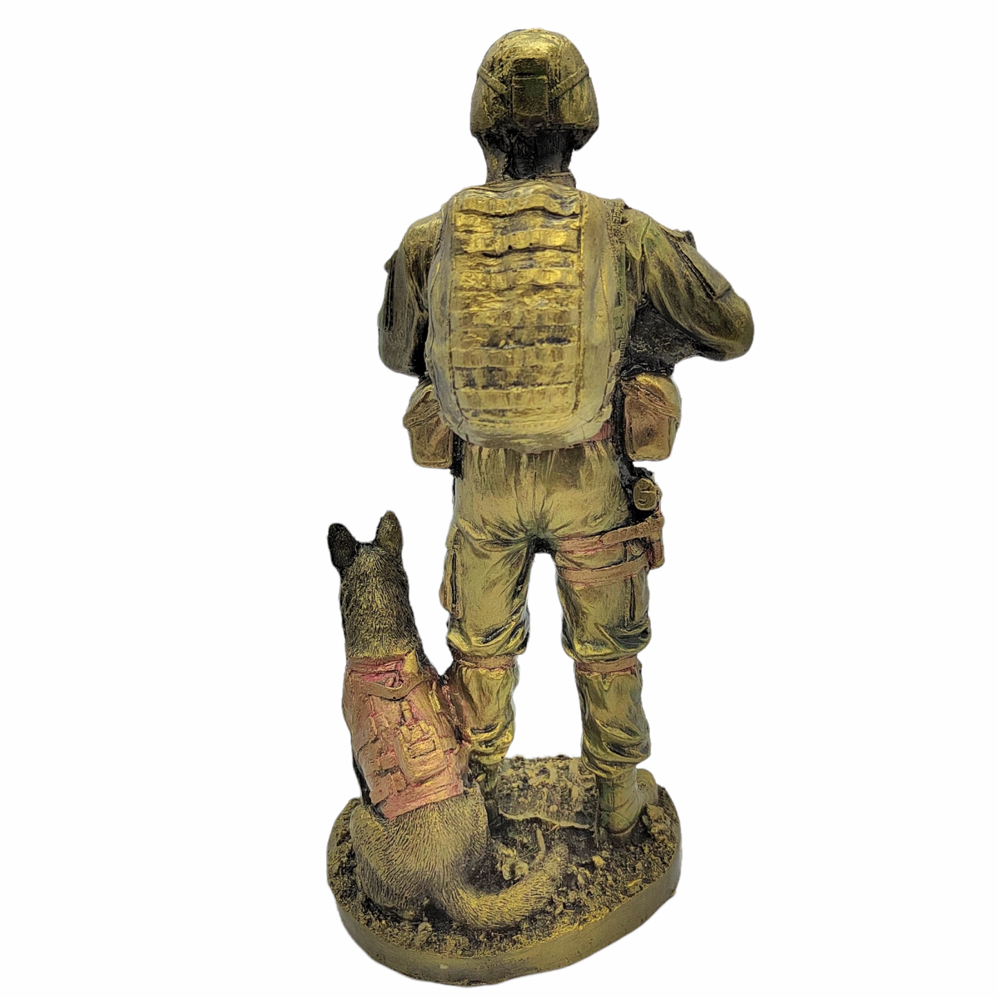 MILITARY FIGURE WITH TRAINED DOG 28CM