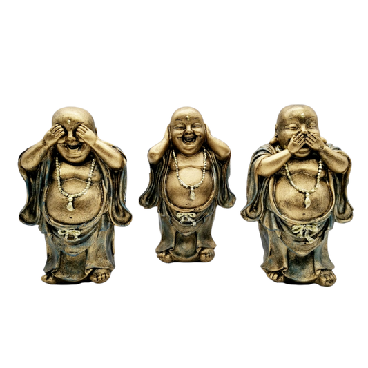 SET OF 3 STANDING WISE BUDDHAS 15CM